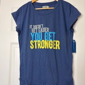 Beachbody Blue Fitness Women’s Crew Neck Graphic T-Shirt NWT Size M